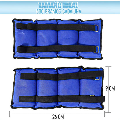 Pesas Para Tobillos Set Pesas Tobillo 500gr Pesas Tobilleras Azul