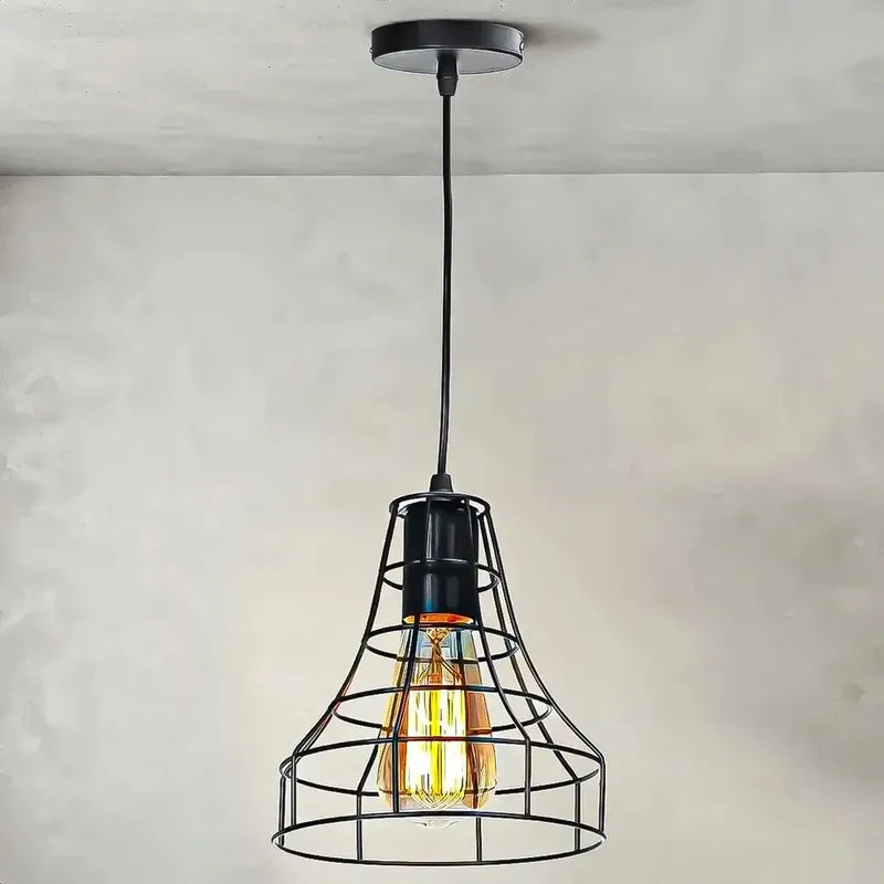 Lámpara Colgante De Techo Okshop Negra Para Comedor Negro