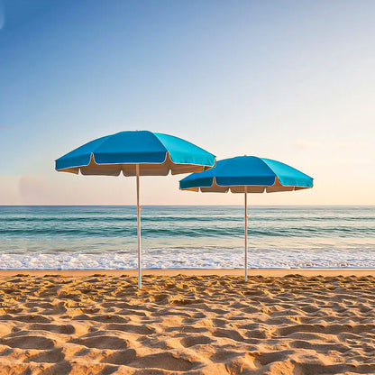 Pack 2 Sombrilla Paraguas Quitasol 2 Metros Sombrilla Playa Celeste