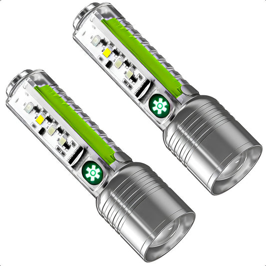 Linterna Recargable Pack 2 Linternas Bolsillo Linternas Led Blanco Frio Gris