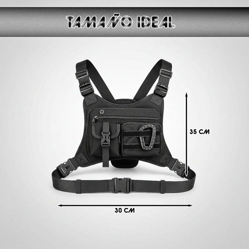 Bolso Tactico De Pecho Bolsa De Pecho Chaleco Táctico Chalec Negro