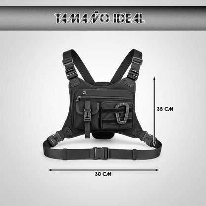 Bolso Tactico De Pecho Bolsa De Pecho Chaleco Táctico Chalec Negro