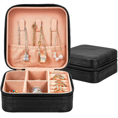 Joyero Portátil Organizador De Anillos Y Accesorios Con Cierre Negro