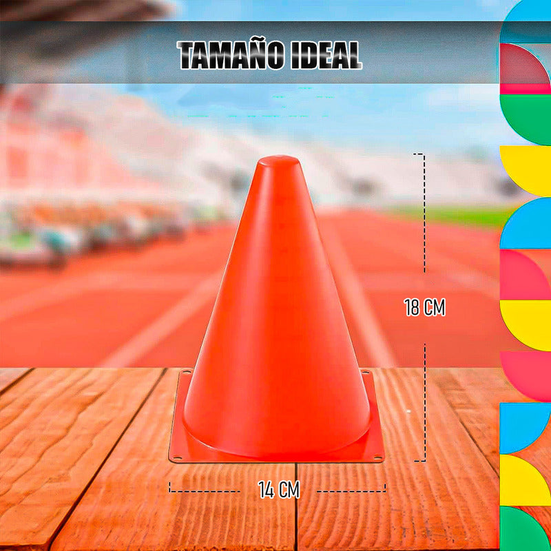 Set 3 Valla De Entrenamiento Valla De Salto 6 Conos 18 Cm Naranja