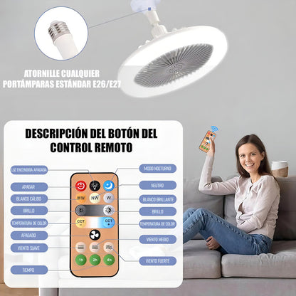 Lámpara Colgante Arcashopping Ventilador Led Con Control Remoto Para Techo Dorado