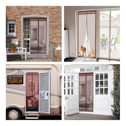 Malla Mosquitera Okshop Puerta Magnética 110x210cm Poliéster Negro