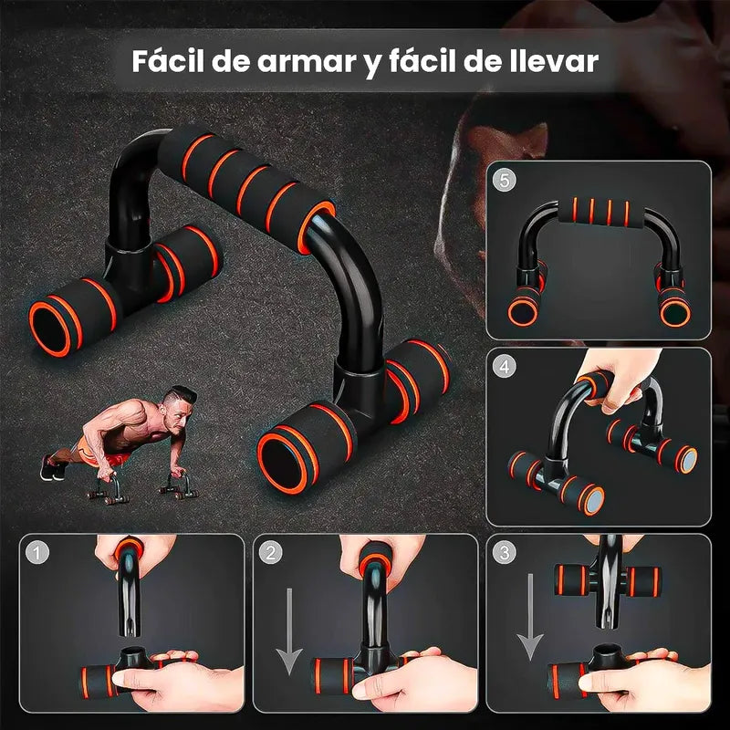 Barra Para Flexiones Soporte De Flexiones Push Up Flexiones Negro/naranja