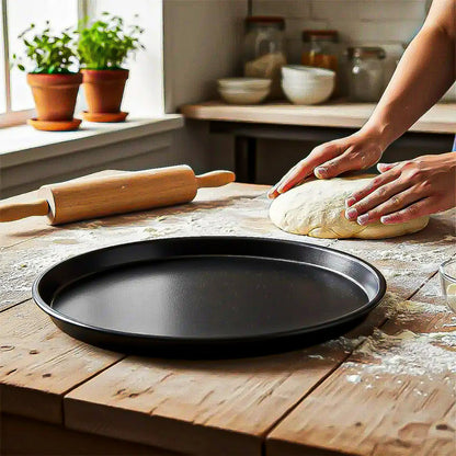 Pack 2 Molde Pizza Molde Aluminio Molde De Pizza 29cm Moldes Negro