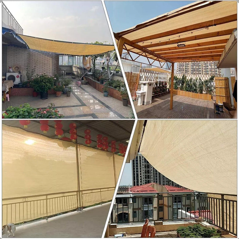 Carpa Vela Rectangular 4x5 Metros Vela Lona Sombreadora Carp Beige