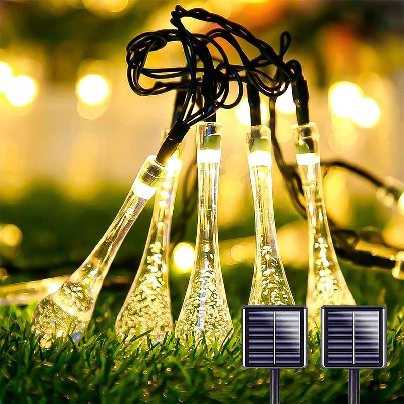 Pack 2 Luces Navidad Guirnaldas Solares Luces De Navidad 5m Cálida