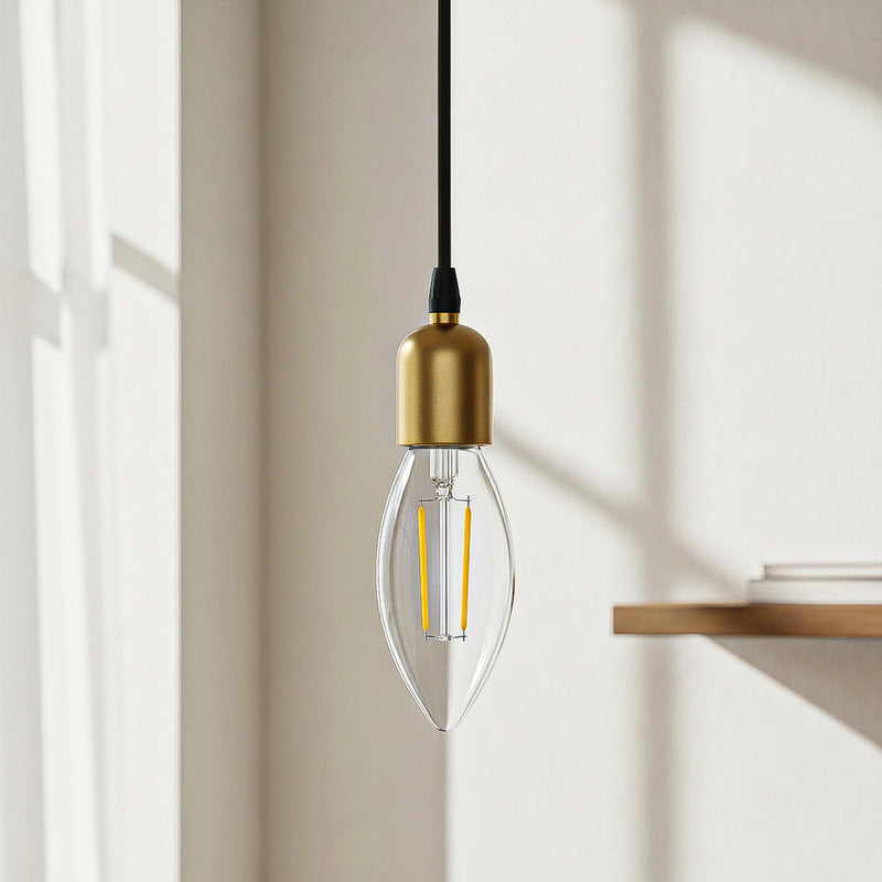 Pack De 6 Ampolletas Led E14 De 2w, Vela Cálida Con Filamento Vintage Blanco Cálido
