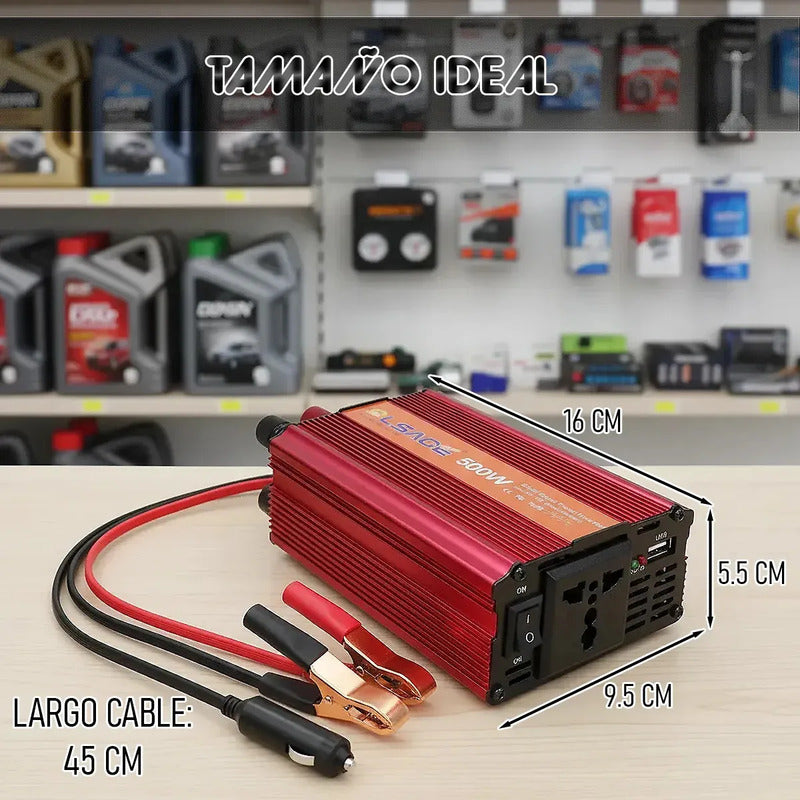 Inversor De Corriente Okshop 500w Para Auto De 12v A 220v Con Usb