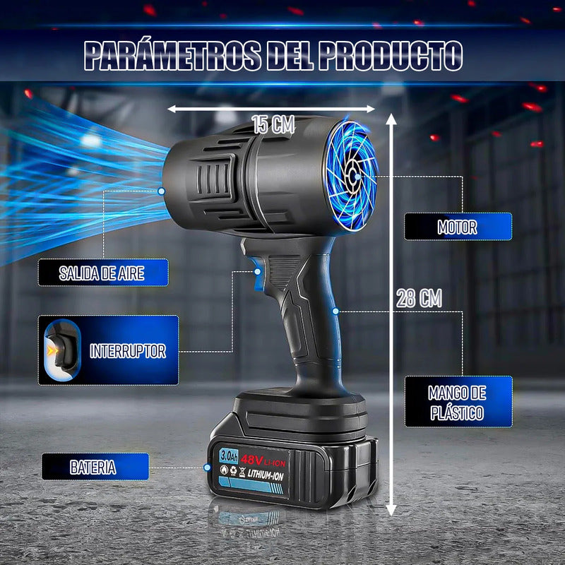 Soplador Hojas Electrica Soplador Profesional Soplador Polvo Negro/48v
