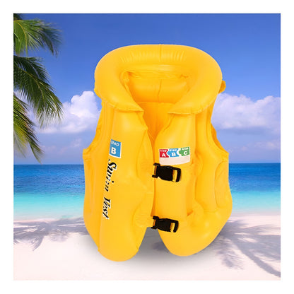 Chaleco Salvavidas Inflable Para Niño Con Arnés Okshop, Amarillo