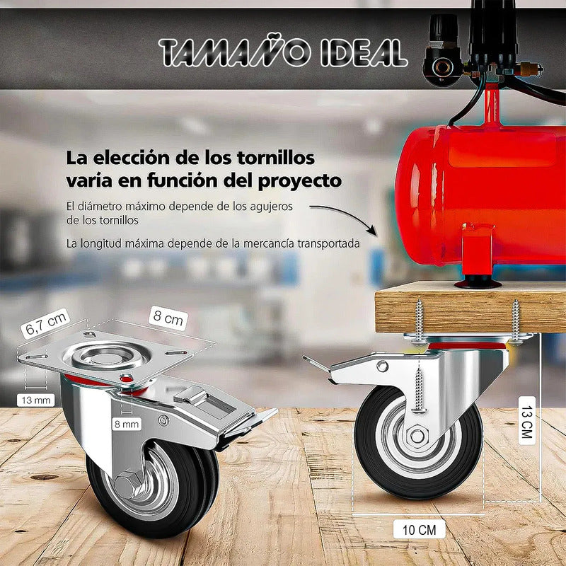 Rueda Giratoria Rueda Con Freno Ruedas Muebles 4 Pulgadas Ok Shop Ruedas Para Muebles Pesados Ruedas Giratorias Con Freno Ruedas Para Muebles Pesados Ruedas Para Muebles Ruedas 4 Pulgadas Negro