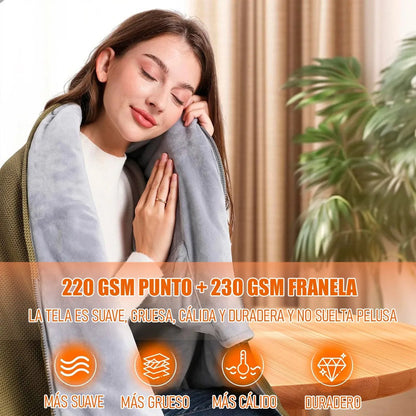 Manta Eléctrica Portátil Okshop Calefactora Inalámbrica 3 Niveles Beige