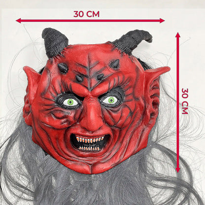 Máscara De Látex Demonio Máscara De Terror Halloween Disfraz Rojo Máscara De Demonio