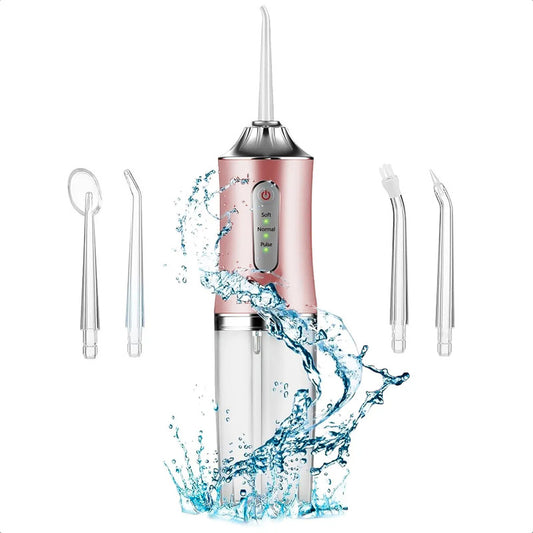 Irrigador Bucal Irrigador Dental Irrigador Portatil Dental Irrigador Oral Impermeable Ipx7 230ml Limpiador Bucal 3 Velocidades Odontologia 5v Recargable Irrigador Dental Rosa Okshop