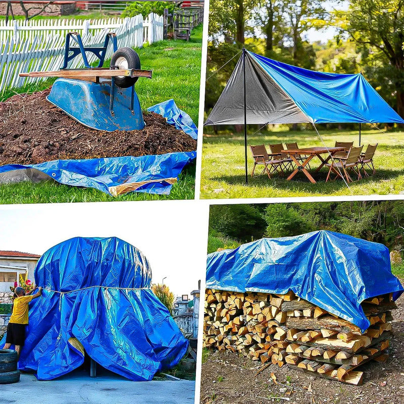 Toldo De Polietileno Azul 4x5 M Arcashopping, Impermeable Y Con Protección Uv