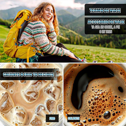 Termo Agua Caliente Botella Termica Termo Cafe Termo 1 Litro Negro