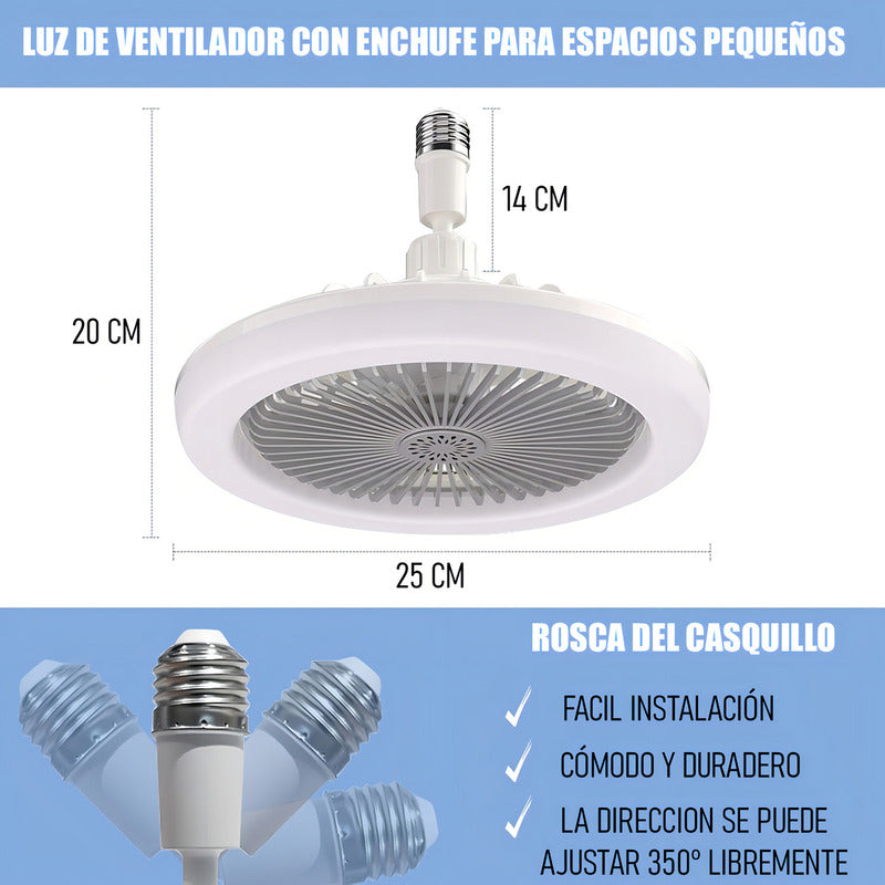 Lámpara De Techo Ventilador Arcashopping Led Con Control Remoto Y Roscada E27 Blanco