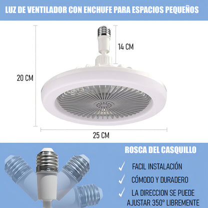 Lámpara De Techo Ventilador Arcashopping Led Con Control Remoto Y Roscada E27 Blanco