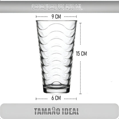Set 6 Vasos De Vidrio Vasos Postres Set Vasos Vidrio 450ml