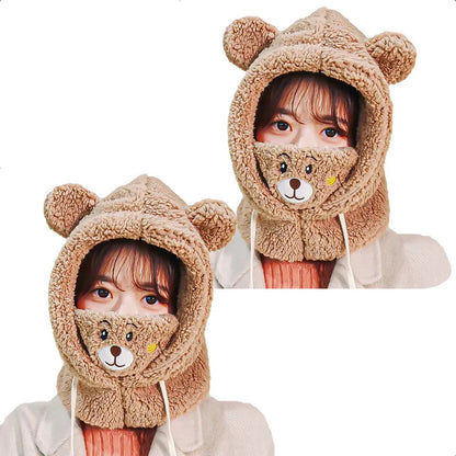 Pack 2 Gorro Chiporro Para Invierno Y Cuello  Marrón Claro Okshop Unica