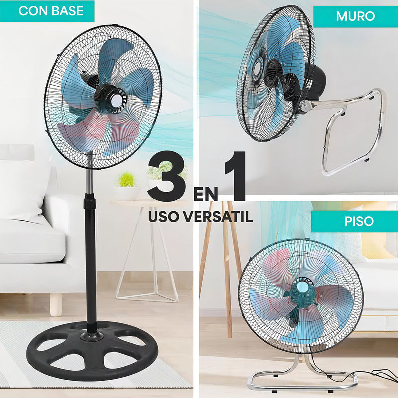 Ventiladores Metalicos Ventilador Pedestal Ventilador 3 En 1 50 Cm 50 Hz Negro Azul Metálica 5 18 Cm 50/60hz Metal