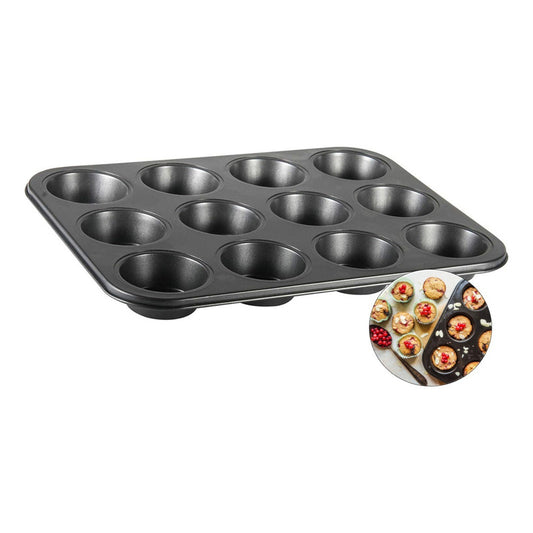 Molde Metal Para Cupcake Muffins Economico 12 Und Gris