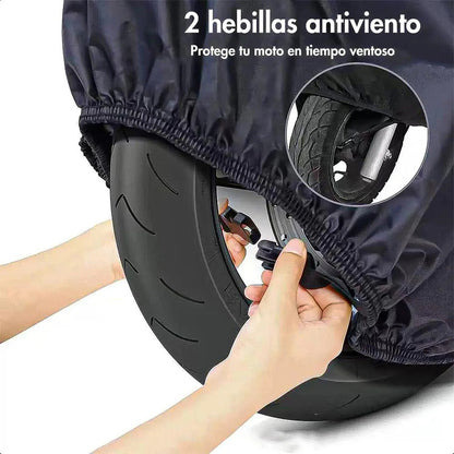 Funda Para Moto Impermeable Arcashopping Con Protección Uv Y Correa De Seguridad Negro