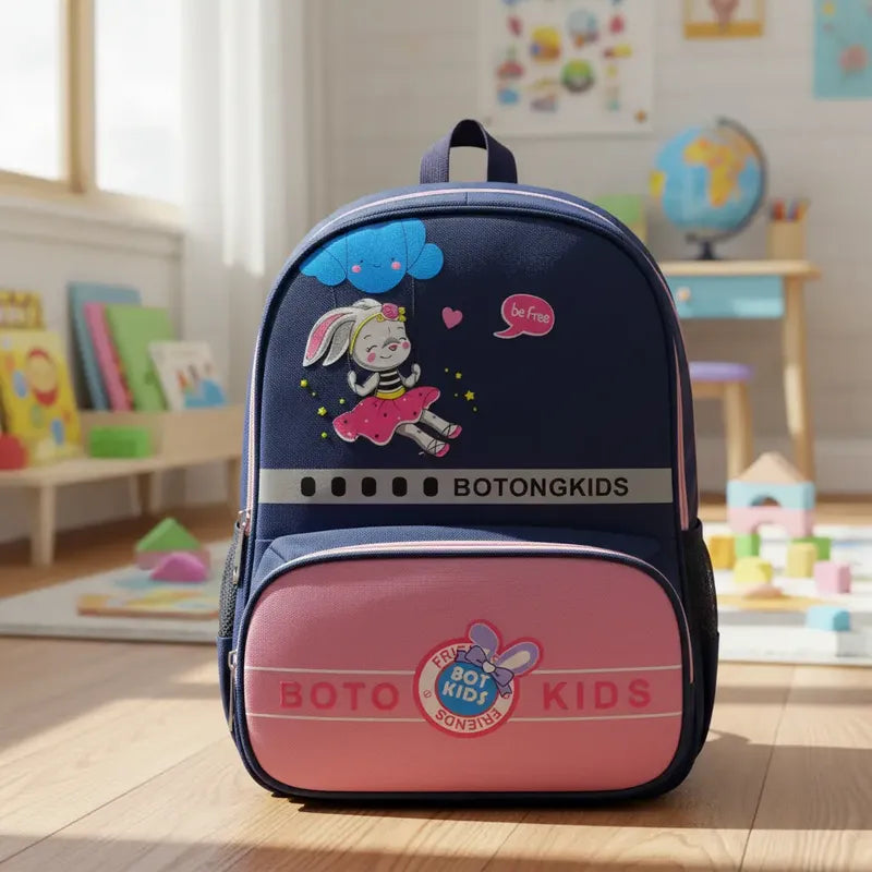 Mochila Escolar Para Niña Mochilas De Niños Dibujos Animados Azul-rosa