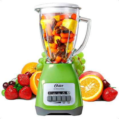 Licuadora Oster De 1.5 L Con Vaso De Vidrio, 2 Velocidades Y Cuchilla De Acero Inoxidable Color Verde