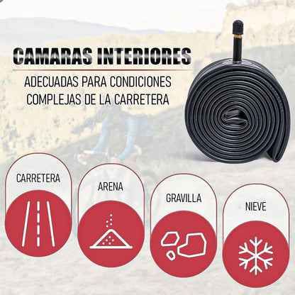 Camara Bicicleta Montañera Camara Bicicleta 29x1.75x2.125 Schrader Negro