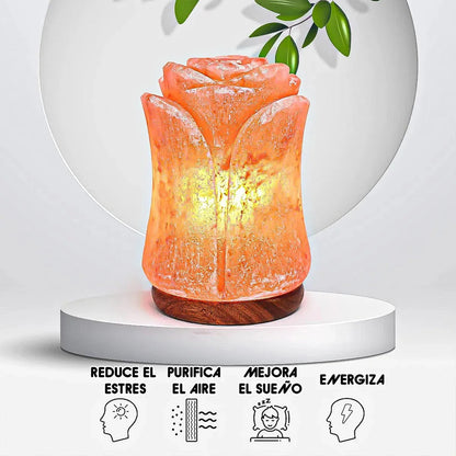 Lámpara De Sal Del Himalaya En Forma De Flor, Luz De Noche Para Dormitorio Y Decoración Del Hogar