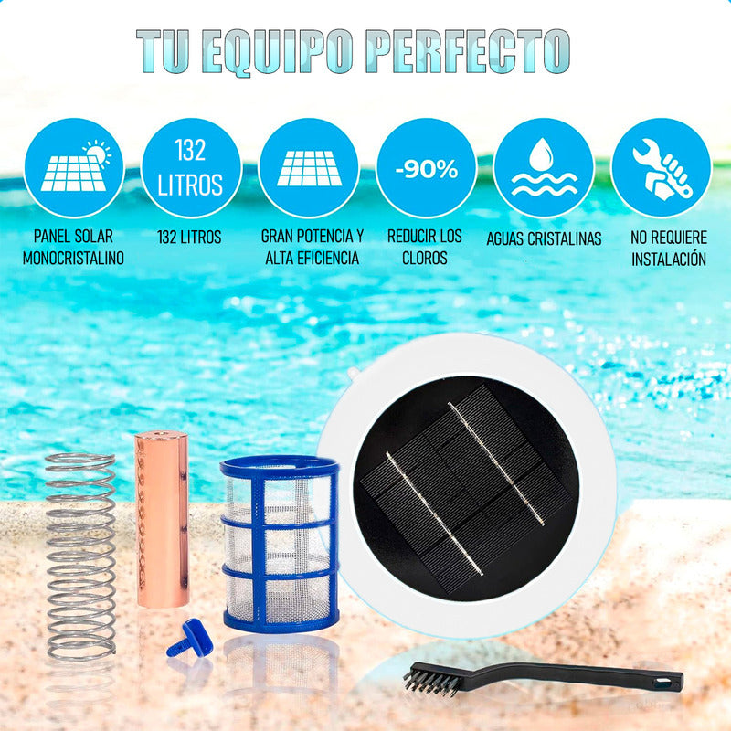 Filtros De Piscina Ionizador Piscina Solar Purificador Solar Blanco