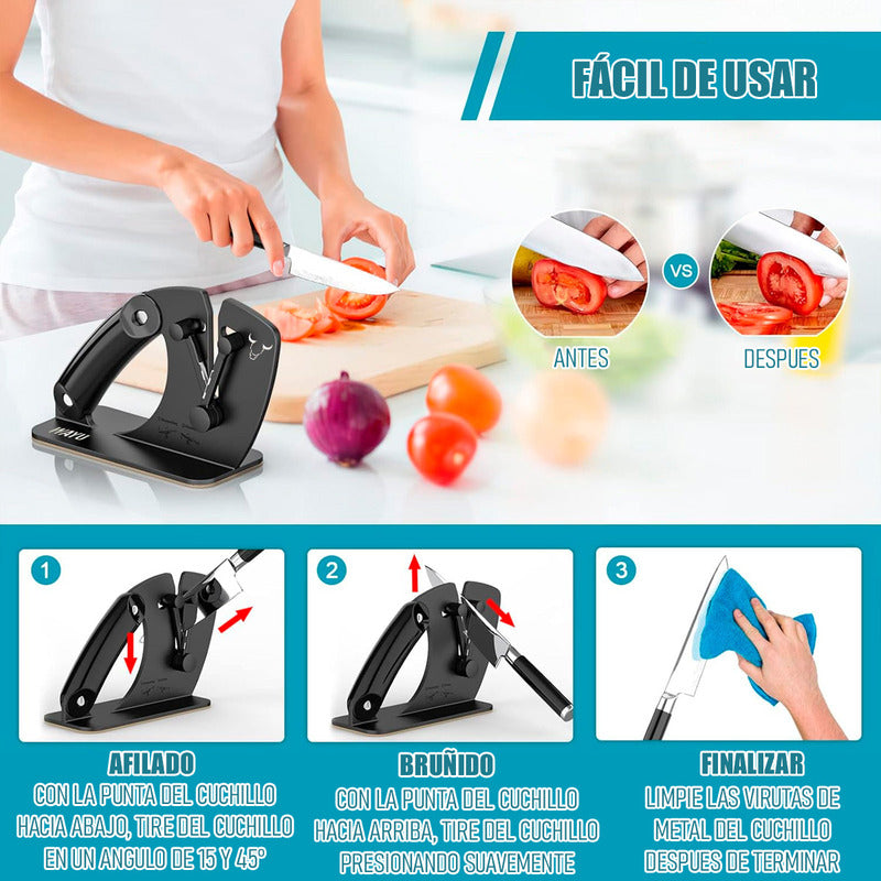 Afilador De Cuchillo Wayu Afilador De Cuchillos Profesional Arcashopping Afilador Cuchillo Wayu Afiladores Manuales Para Cuchillos Afilador Portatil Negro