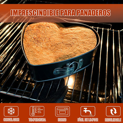 Moldes Reposteria Molde Desmontable Pack 4 Molde Corazon Gris
