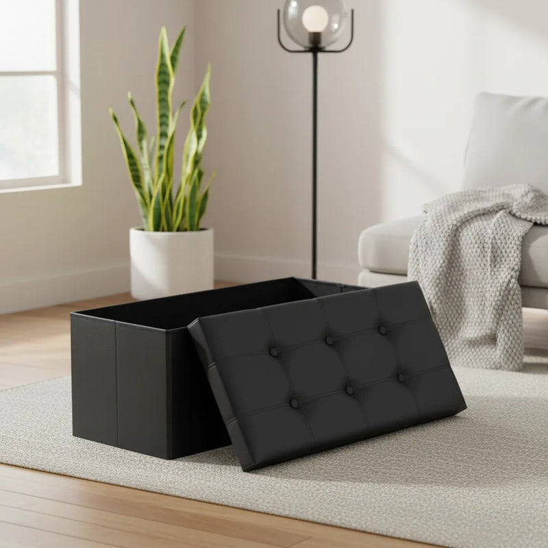 Banqueta Puff Banqueta Baul Puff Puff Organizador Banco Baul Negro
