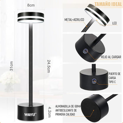 Lámpara Led Quincho Usb Wayu Portátil Recargable Magnética Negro Blanco
