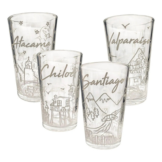 Set 4 Vasos De Vidrio Vasos Vidrio Jugo Juego De Vasos Chile Vasos Personalizados 400ml Vasos Cerveza Vasos Vidrios Vasos Vidrios Vasos Cerveceros Vaso Cerveza Pilsner Okshop