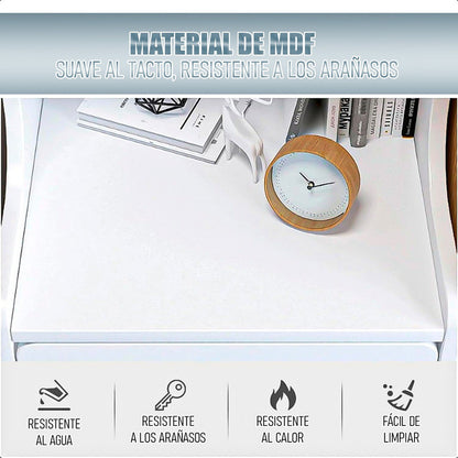 Veladores De Madera Velador Dormitorio Velador Angosto Velad Mate Blanco