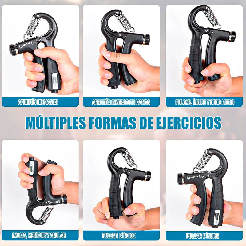 Ejercitador De Mano Okshop Resistencia Ajustable 5 - 60 Kg Azul