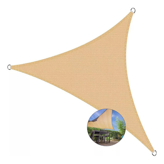 Toldo Vela Triangular 3mx3mx3m Toldo Sombreadora Lona Imperm Beige