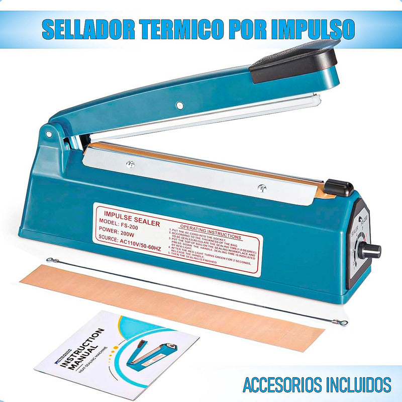Selladora De Bolsa Maquina Selladora Bolsas Selladora 300mm Azul