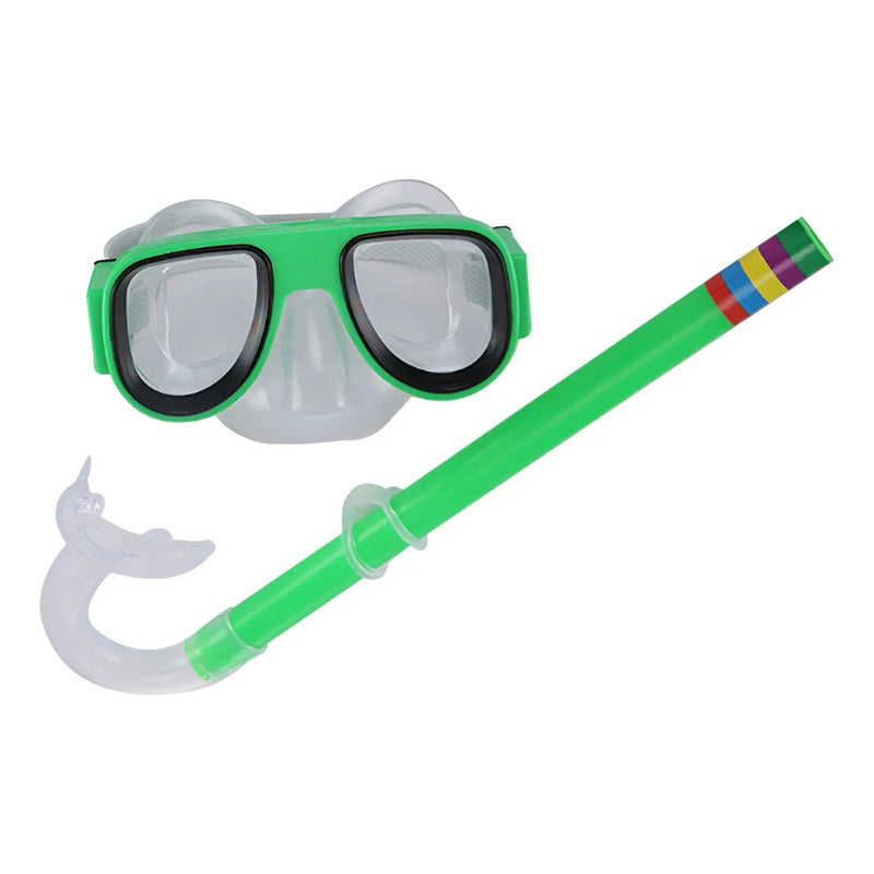 Máscara Snorkel Niños Okshop Verde Ajustable Pvc Buceo Playa