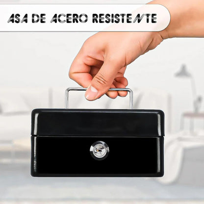 Cajas De Seguridad Mini Cajas Fuerte Guarda Dinero Con Llave Azul