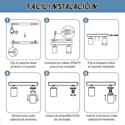 Lampara Led Techo Foco De Techo Gu10 Lámpara Techo Giratorio Negro Okshop Foco Spot Doble Techo Orientable 2 Luces Gu10 Foco Dirigible Doble De Techo Gu10 Lámpara De Techo 2 Luces Lampara Pared Okshop