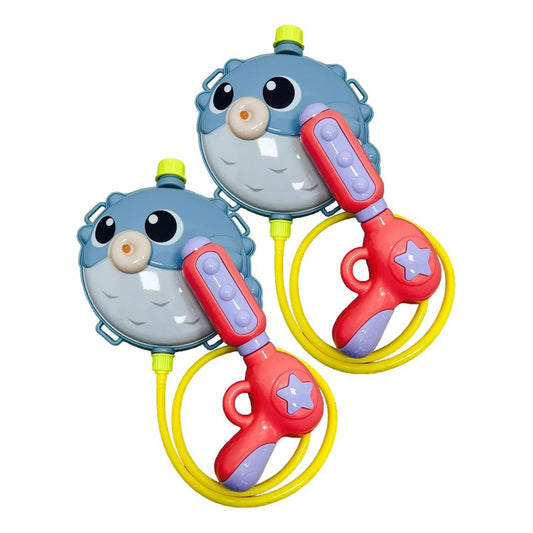 Pack X2 Mochila Lanza Agua Juguete Pistola De Agua Para Niño Pez Globo
