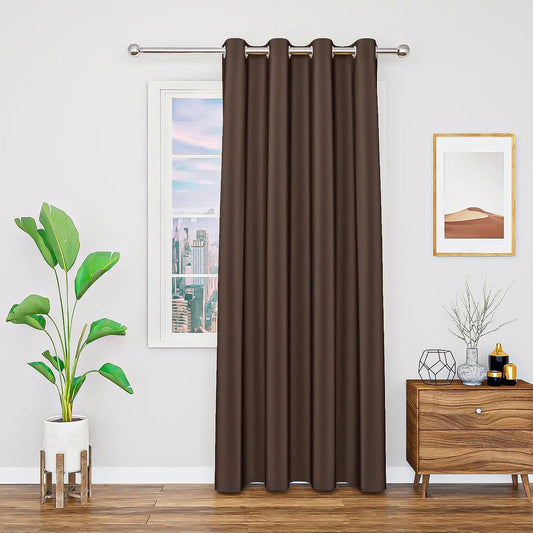 Cortinas De Tela Cortinas Tela Living Cortina De Puerta Cort Marrón Oscuro